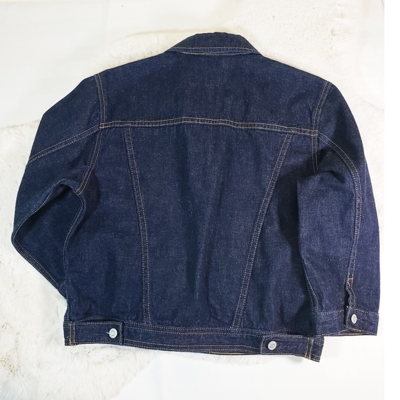Gap Jeans Jacket Dark Denim 3/4 Sleeve Medium - Picture 2 of 6